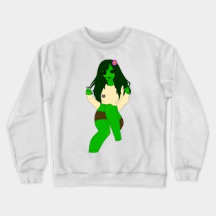 Sitting Cactus Girl Crewneck Sweatshirt